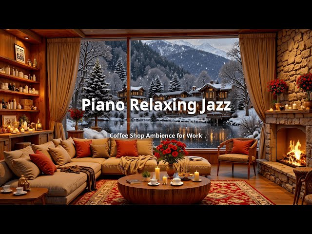NO ADS |  Smooth Winter Jazz Instrumental Music ❄️ Cozy Coffee Shop Ambience for Study & Relaxation