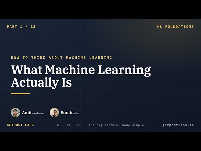 Part-1: ML Foundations: What Machine Learning Actually Is