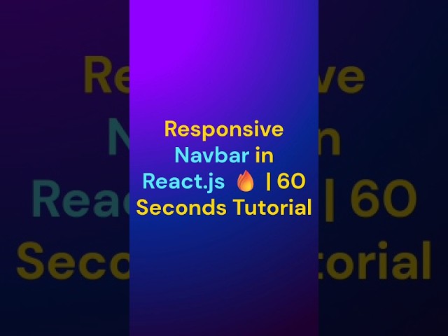 Build a Responsive Navbar Using React + Tailwind CSS
