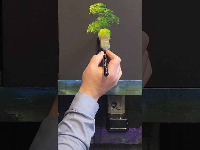 BOB ROSS OVAL BRUSH double load instant happy tree #bobross #shortsart