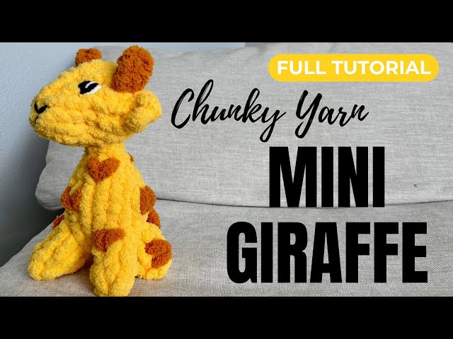 Easy Chunky Yarn Mini Giraffe 🦒 | Easy to Follow Finger Knitting Tutorial