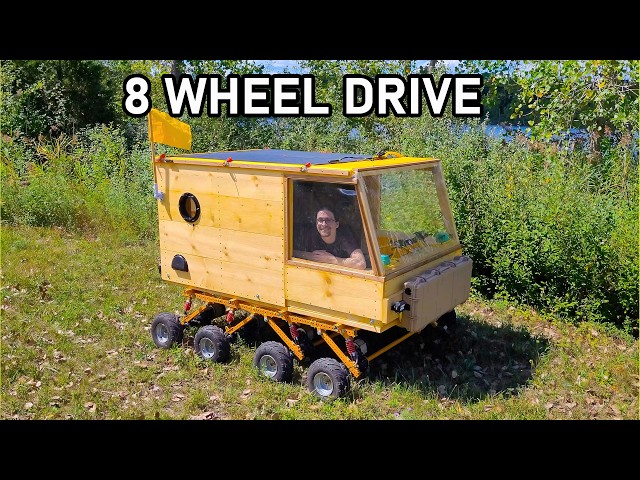 Building an 8x8 Electric Tank Camper From Scratch - Full Build + Overnight Adventure