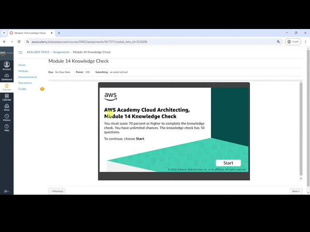Module 14 Knowledge Check Answers | Planning for Disaster | AWS Academy Cloud Architecting