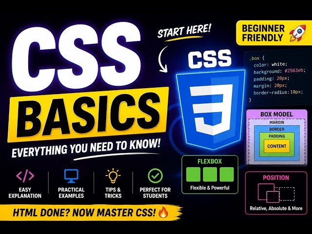 CSS Tutorial for Beginners | CSS Basics, Box Model, Flexbox & Position Explained