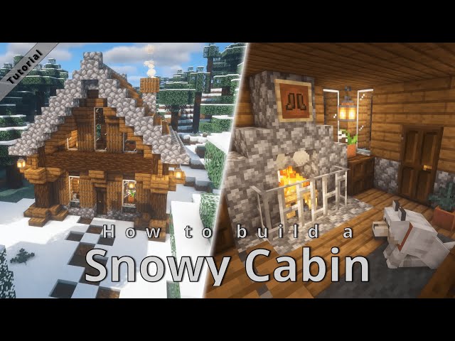 Minecraft: How to build a Snowy Cabin | Full survival tutorial | [Perfect to get through the winter]
