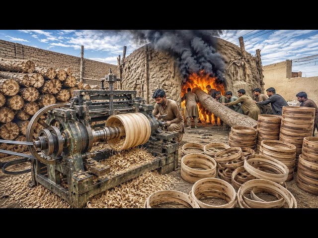 How Wooden Music Duff Shells Are Made | Amazing Steam Bending Giant Wood Process.