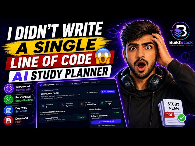 I Didn't Write a Single Line of Code — AI Study Planner