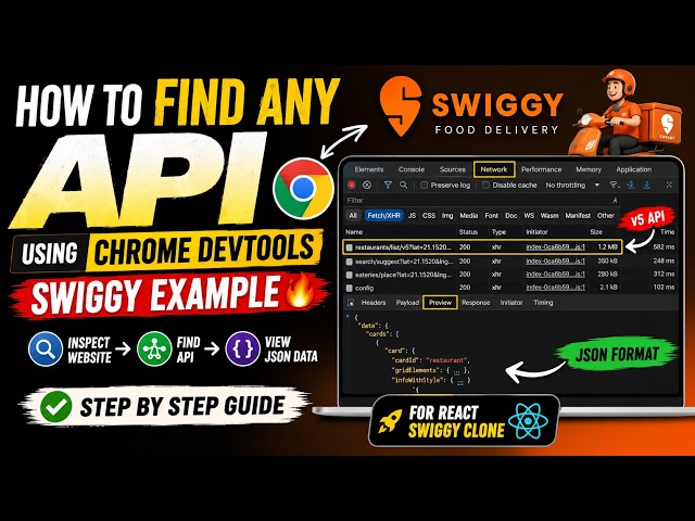 🚀 How to Find Any API Using Chrome DevTools | Swiggy Example