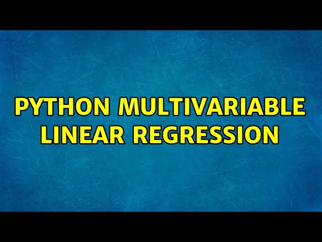 python multivariable linear regression