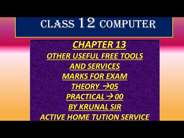 CLASS 12 COMPUTER CHAPTER 13 GUJARAT BOARD ENGLISH MEDIUM