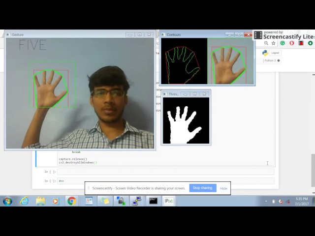 Hand Gesture Recognition : OpenCV + Python (Code Available)