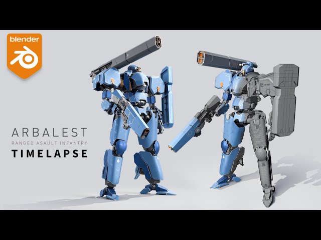 Blender 3D Timelapse - Modeling a MECH - Arbalest Mobile Suit
