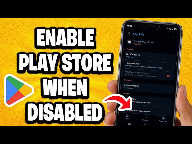 How To Enable Play Store When Disabled - Tutorial