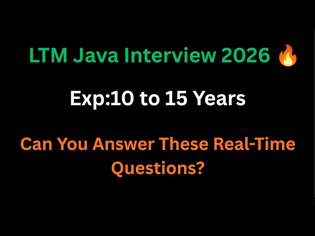LTM Java Interview Questions 2026 | 10+ Years Experience | Real-Time Technical Round
