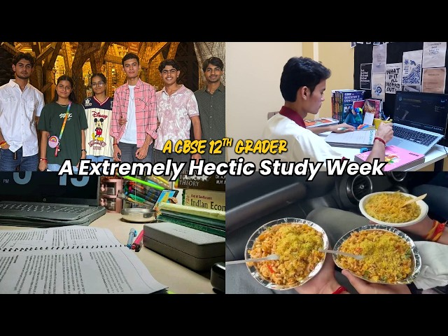 EXAMS IN *15 DAYS*😭 EXTREMELY HECTIC STUDY WEEK⏰📚 *CLASS 12* | STUDY VLOG