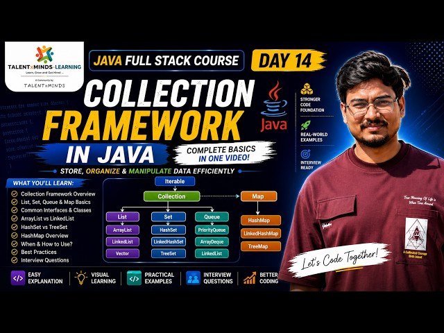 Day 14 | Java Collection Framework Explained | List, Set, Queue & Map Basics |Java Full Stack Course