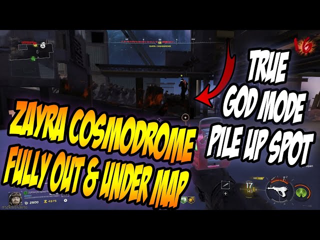TRUE GOD MODE PILE UP SPOT OUT/UNDER MAP "ZAYRA COSMODROME" - #callofduty #zombies #glitches #b07