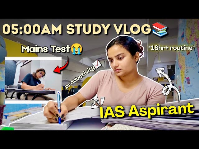 WAKING UP at 5AM for IAS Exam😭*18hrs+ UPSC STUDY ROUTINE* 