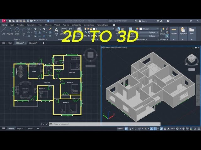 AutoCAD Tutorial | Convert 2D Floor Plan to 3D Model