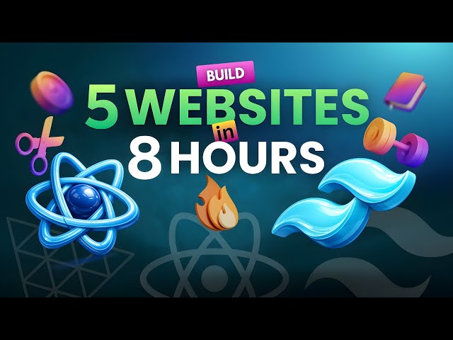 Build 5 Modern Web Apps using ReactJs, Tailwind CSS and API | Full Tutorial with API Projects