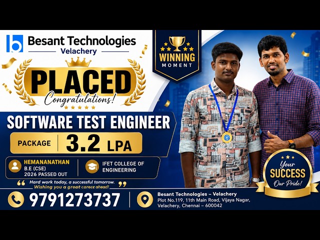 Software Testing Course in  Chennai | Hemanathan | How he Crack | Best IT Training in Chennai