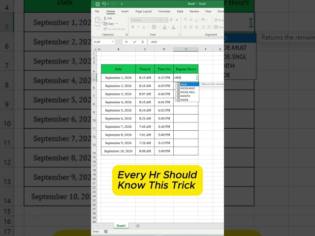 How to Compute Daily Hours in EXCEL#excel #exceltips #exceltricksandtips #exceltutorial  #exceltrick
