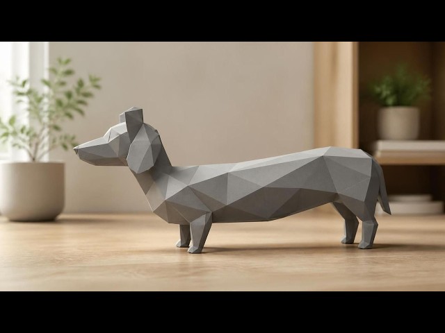 3D low polygon looking dog art with ChatGPT tutorial