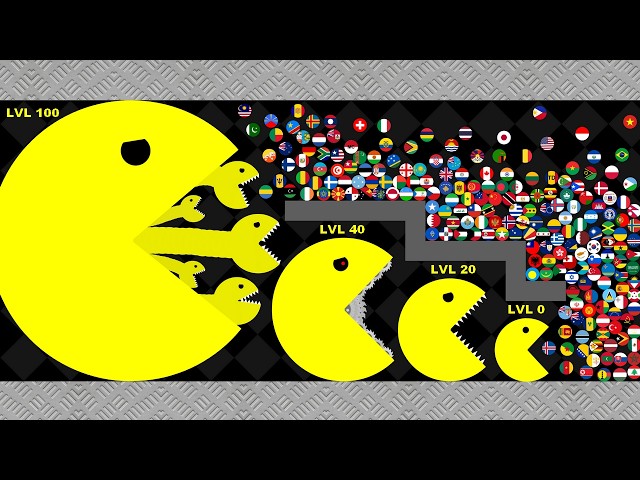 Pac Man Level 0 To Level 100 - Marble Race in Algodoo