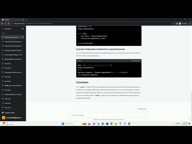Python and the built in heap