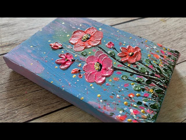 Abstract Floral Painting |Easy Acrylic Painting| Impasto Painting |Texture Art |Relaxing |Art Idea