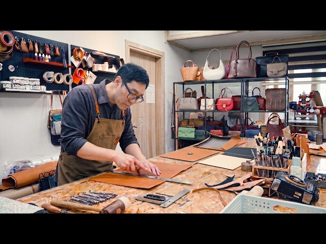 Leather Atelier With No Sewing Machine! Hand Stitching One Cowhide Bag for 3 Weeks