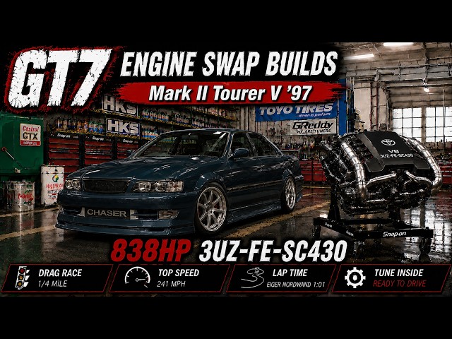 GT7 Engine Swap: Toyota Mark II Tourer V '97 + Lexus GT500 SC430 Engine