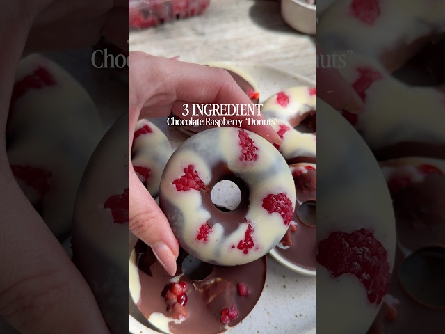 3 INGREDIENT Chocolate Raspberry “Donuts”