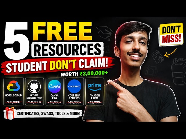 5 FREE Student Resources You're Missing (₹3L+ Value) | GitHub, Azure, GCP