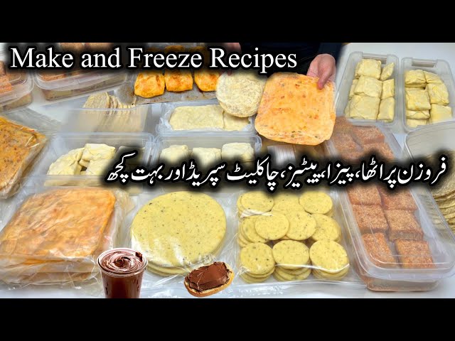 Make and Freeze Recipes  || Frozen Paratha , Patties , pizza Roti , Cake and Nutella Recipe