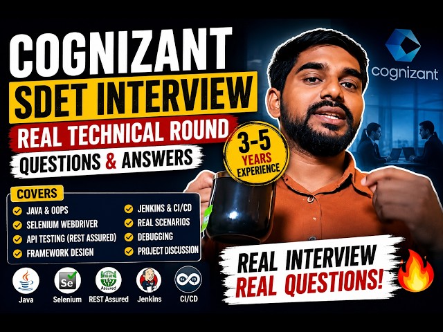 🔥 Real Cognizant SDET Interview Experience 2026 | Java Selenium API Questions