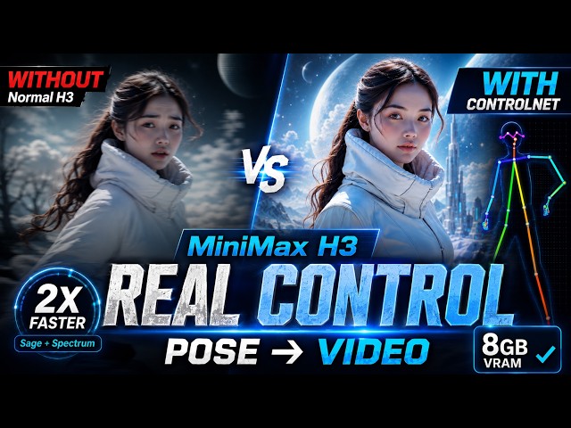 MiniMax H3 Finally Has REAL Control | Pose, Depth & More in ComfyUI | Faster Generation | Low VRAM