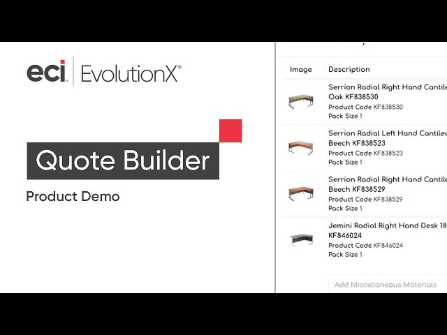 B2B Ecommerce Product Demo - EvolutionX Quote Builder Feature