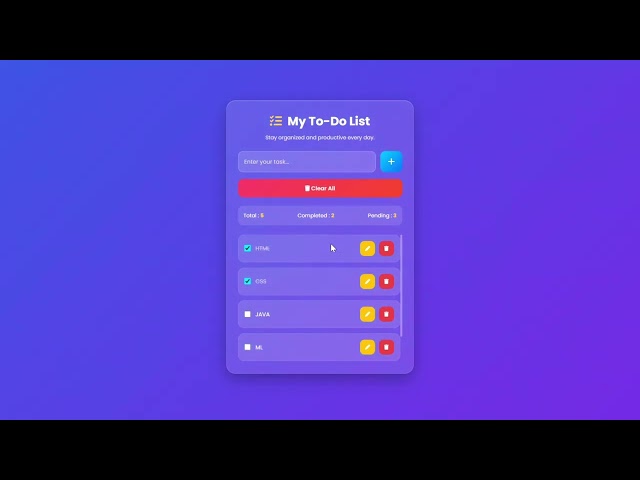 Build a To-Do List App Using HTML, CSS & JavaScript 🚀 | Beginner Project