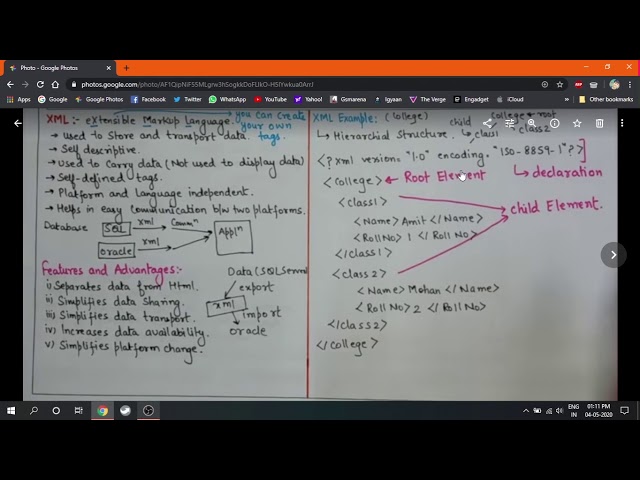 XML in detail with its advantages and difference with HTML