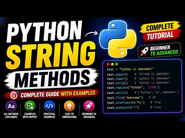 Python String Methods in One Shot 🔥 | Complete Tutorial for Beginners (Hindi)