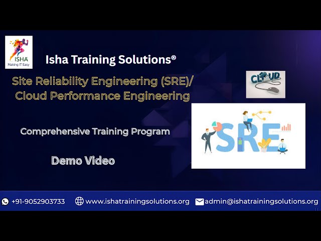 SRE / Cloud PE Demo Session 20th Jan 2026. Pls call or WhatsApp us on 9133190573 to enroll