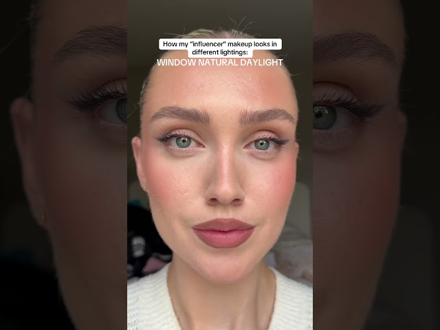 How my makeup looks in different lightings 🩷 #makeup #lighting #makeuptips #selflove #acne