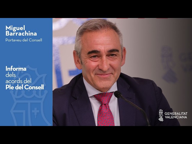 🏛🗣 Consell Spokesperson Miguel Barrachina reports on the matters discussed at the Consell Plenary...