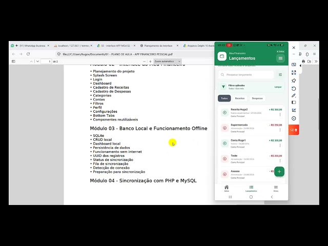 Aplicativo Financeiro Pessoal - React Native com SQLite - Módulo 03