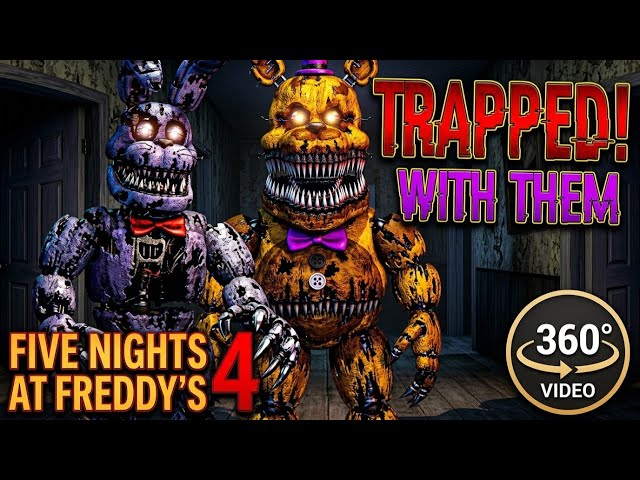 Trapped with Nightmare Fredbear & Bonnie (360° Video) | Five Nights At Freddy's 4 | AI Animation, 4K