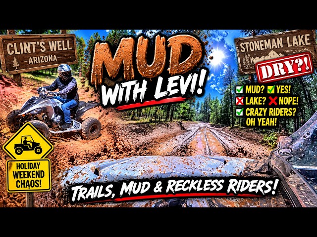 Levi Joins the Adventure! MUD, a DRY Stoneman Lake & Holiday Weekend Trail Chaos!
