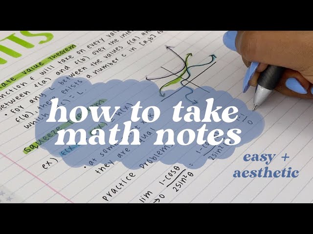 how to take aesthetic + effective math notes in 5 minutes