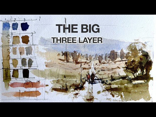 The Best Ever Watercolor Landscape Lesson Using the 3-Layer Formula