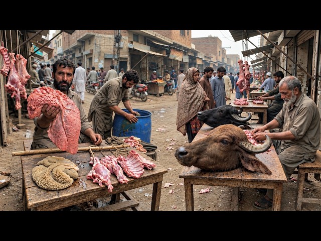 🇵🇰 PAKISTAN: Inside the SHOCKING Meat Market | Peshawar 4K Walk